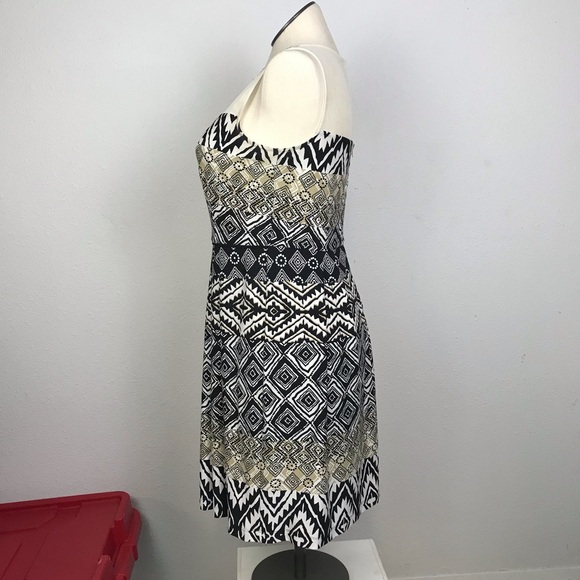 Roz & Ali Sleeveless Blouson Dress Women’s Size 10 Multicolor Round Beaded Neck - Picture 4 of 16